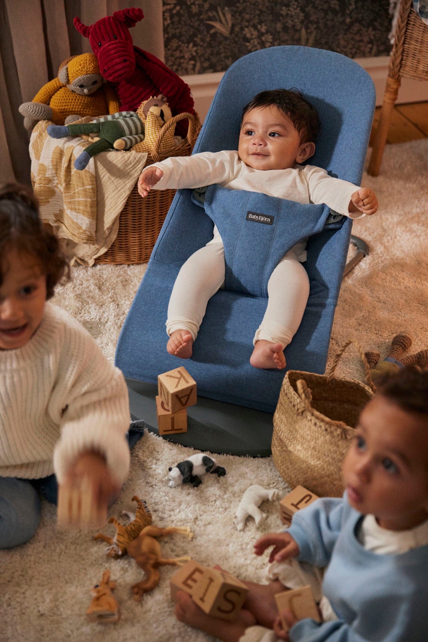 BabyBjorn Bouncer Bliss Woven Melange, Blue