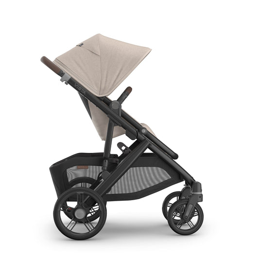 UPPAbaby Vista V3 Single-to-Double Stroller - Ada (Sandstone Melange / Carbon Frame / Chestnut Leather) - 0303-VSO-NA-ADA