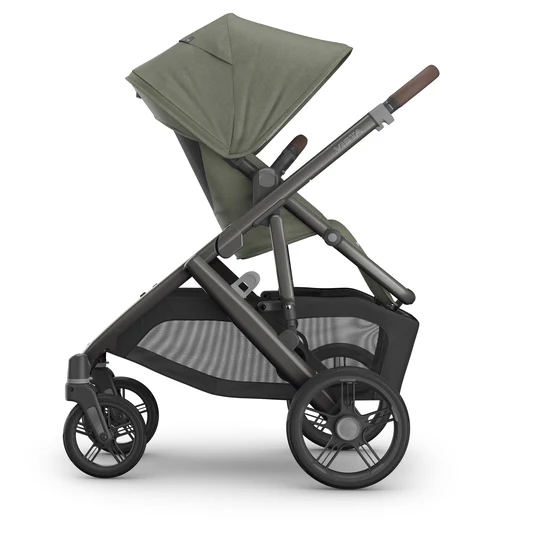 UPPAbaby Vista V3 Single-to-Double Stroller - Evelyn (Meadow Green / Graphite Frame / Chestnut Leather)