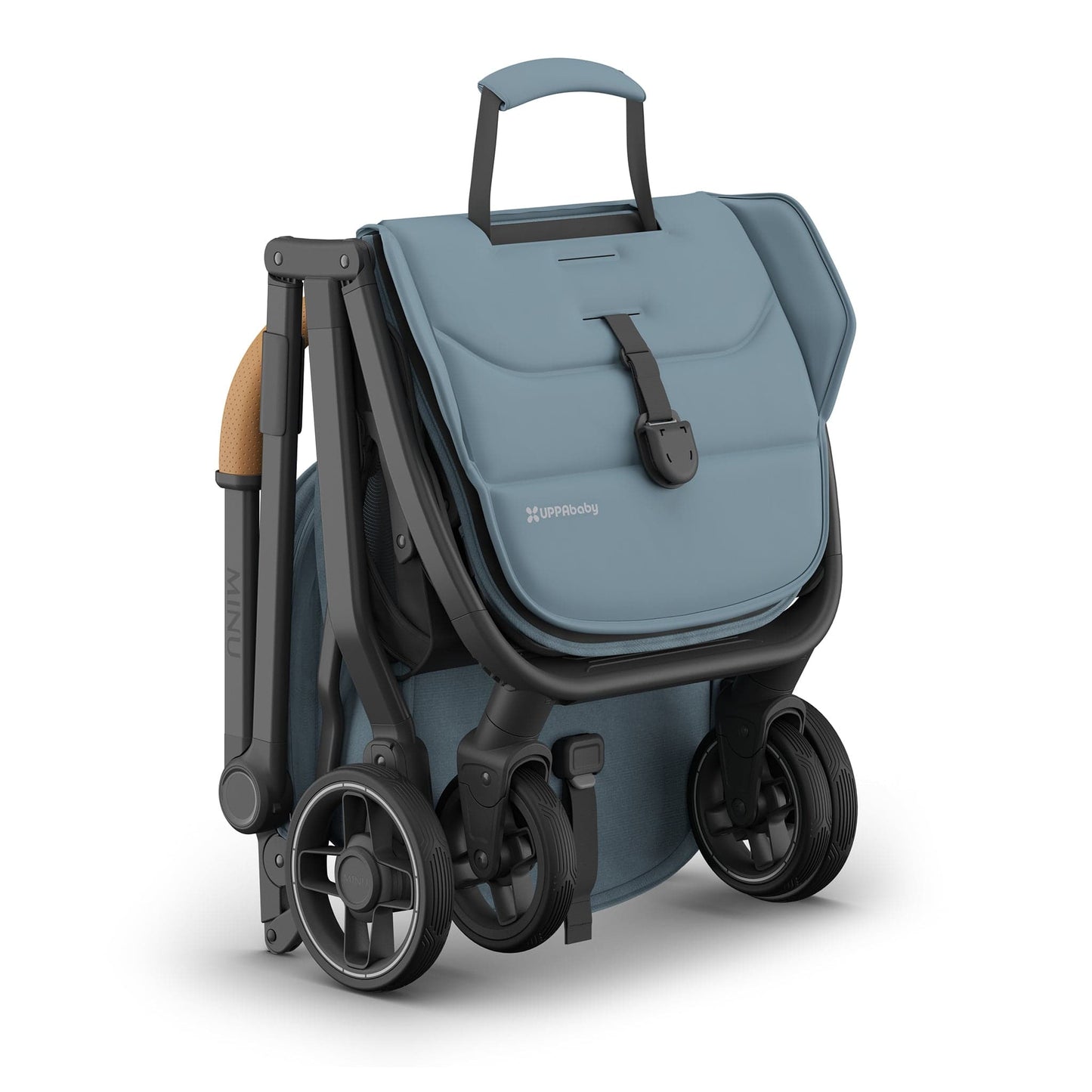 UPPAbaby OPEN BOX Minu V3 Compact Stroller - Dillan (Stone Blue / Carbon Frame / Sand Leather) - 0803-MIN-NA-DIL-OB