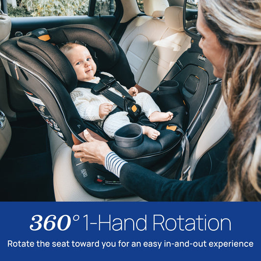 Chicco Fit360 Zip ClearTex Rotating Convertible Car Seat - Jet