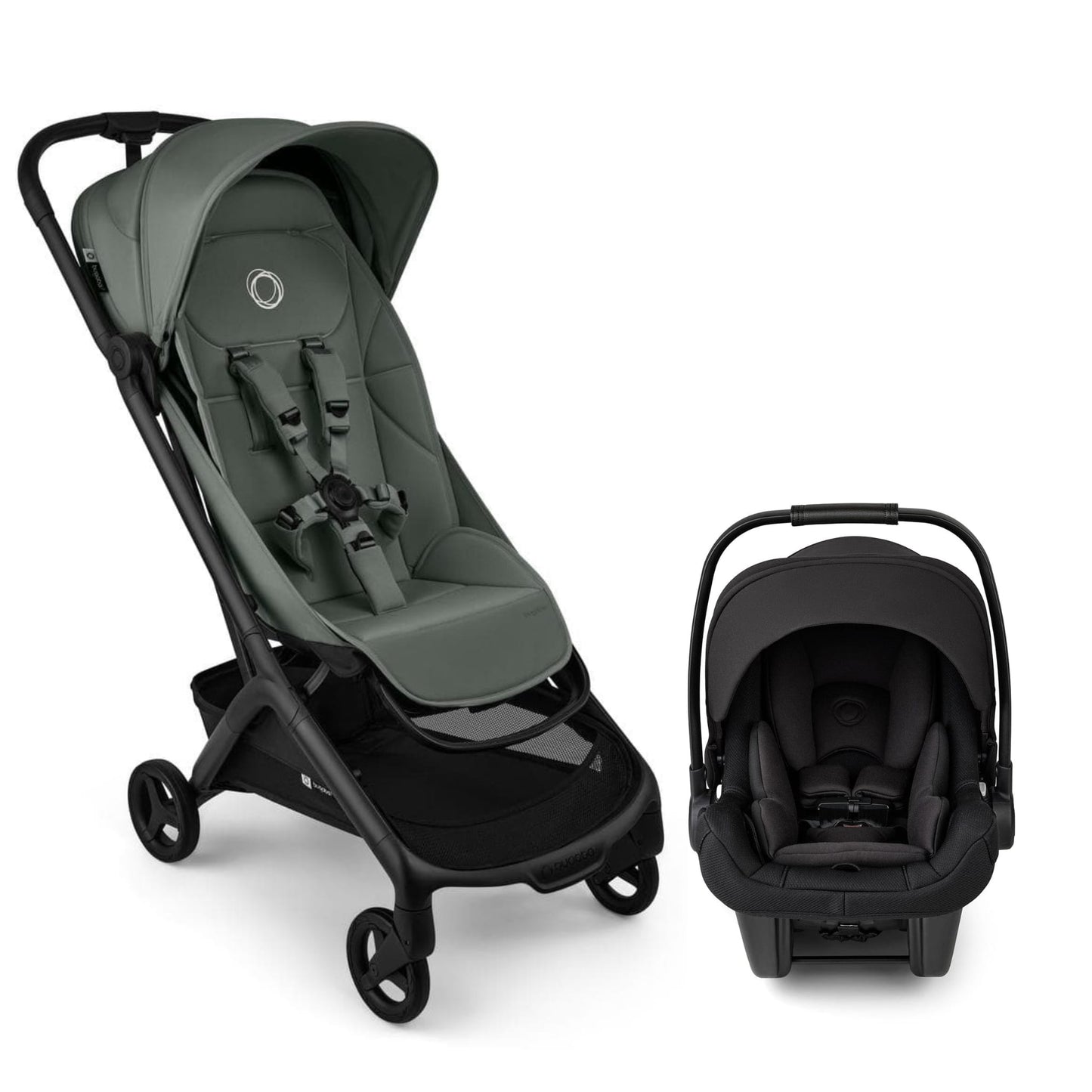 Bugaboo Butterfly 2 Plus + Turtle Air Shield Travel System Bundle - Forest Green / Black