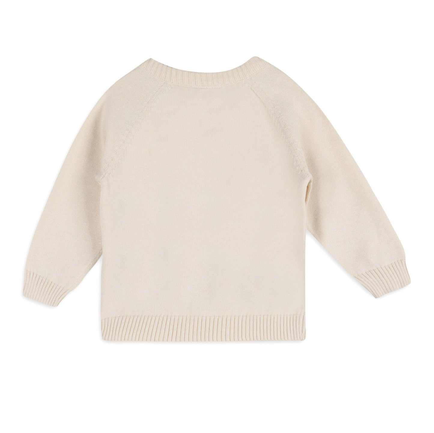 Viverano Organics Milan Knit Baby Kangaroo Pocket Pullover - Cream, 0-3M