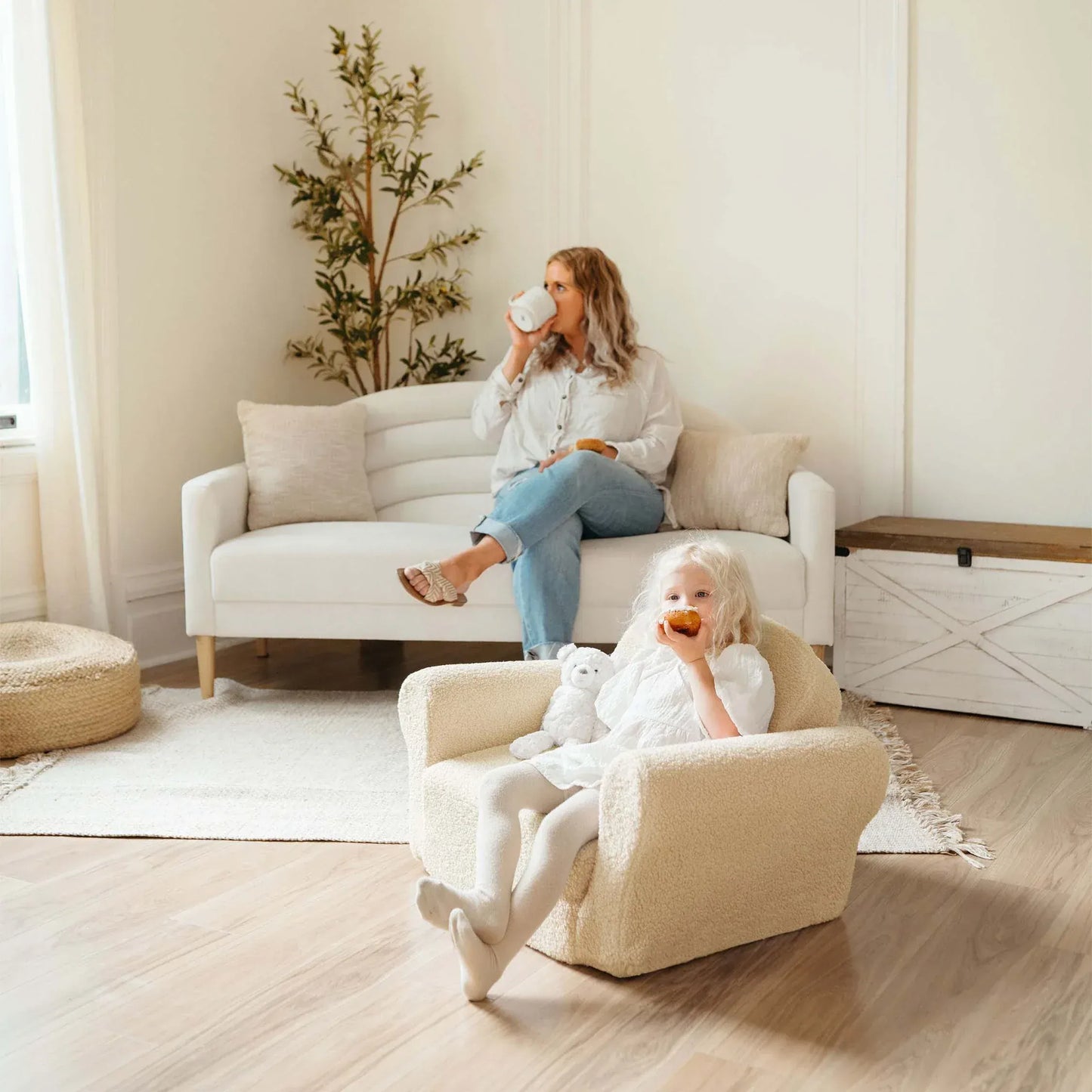 Tiny Land® Afternoon Couch —— Cream Kids Chair - TLHKKS001WT