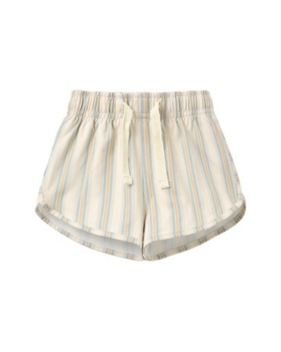 Quincy Mae Boys Swim Short Retro Stripe - Natural, 12-18M