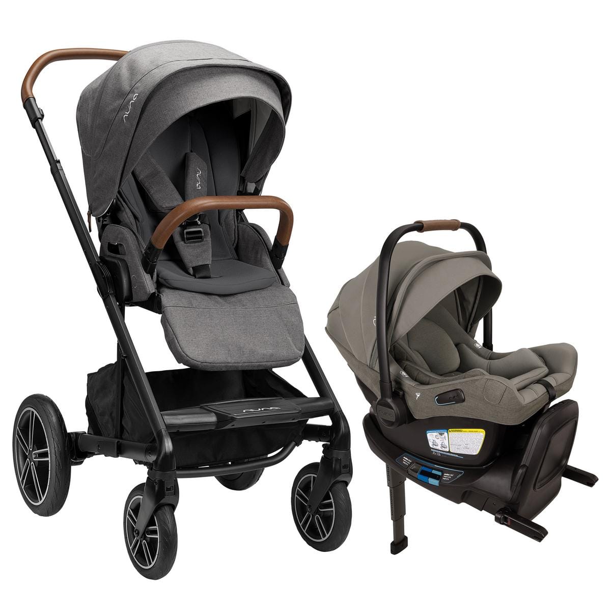 Nuna MIXX Next with Magnetic Buckle + PIPA Aire RX Travel System (One Box) - Granite