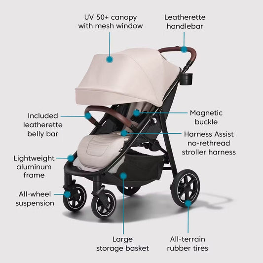 Baby Jogger City Mini Air Lightweight Stroller - Frosted Ivory - 2204595