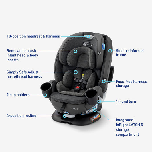 Graco Turn2Me 3-in-1 Rotating Convertible Car Seat - Brighton