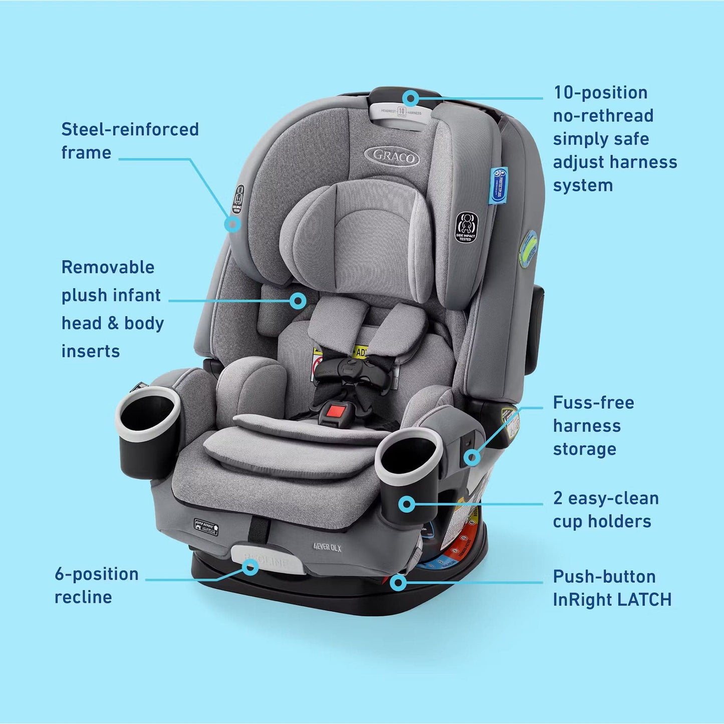 Graco 4Ever DLX 4-in-1 All-in-One Convertible Car Seat - Charlie