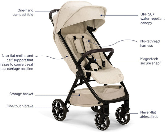Nuna x BMW TRVL LX Self-Folding Compact Stroller - Mica