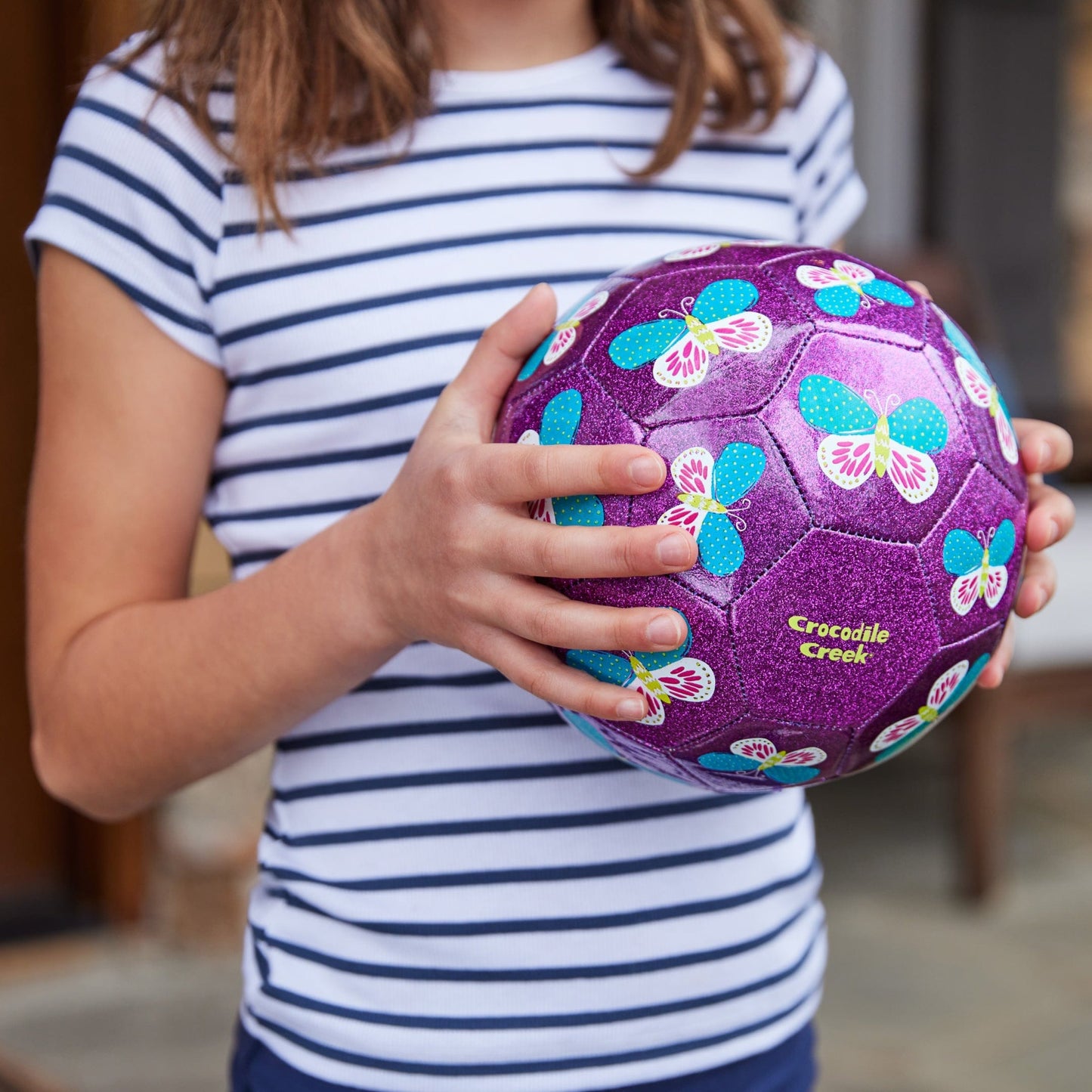 Crocodile Creek Size 3 Glitter Soccer Ball - Butterfly