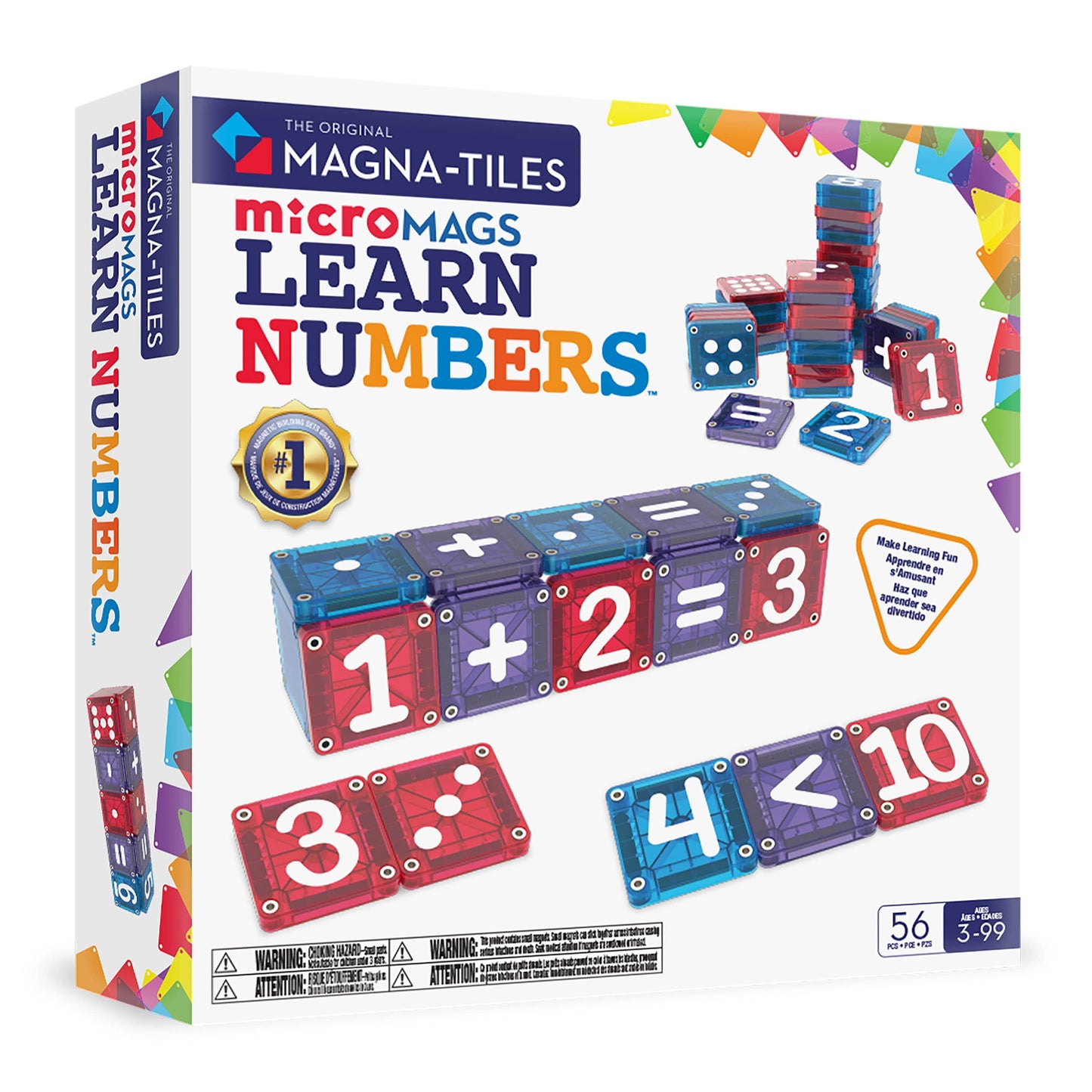 MAGNA-TILES microMAGS LEARN Numbers 56-Piece Set