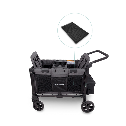 WonderFold W4 Elite Pro (4 Seater) Everyday Stroller Wagon Bundle - Charcoal Gray
