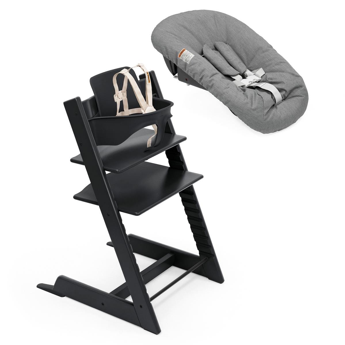 Stokke Tripp Trapp High Chair2 and Newborn Set - Black / Anthracite - 688300