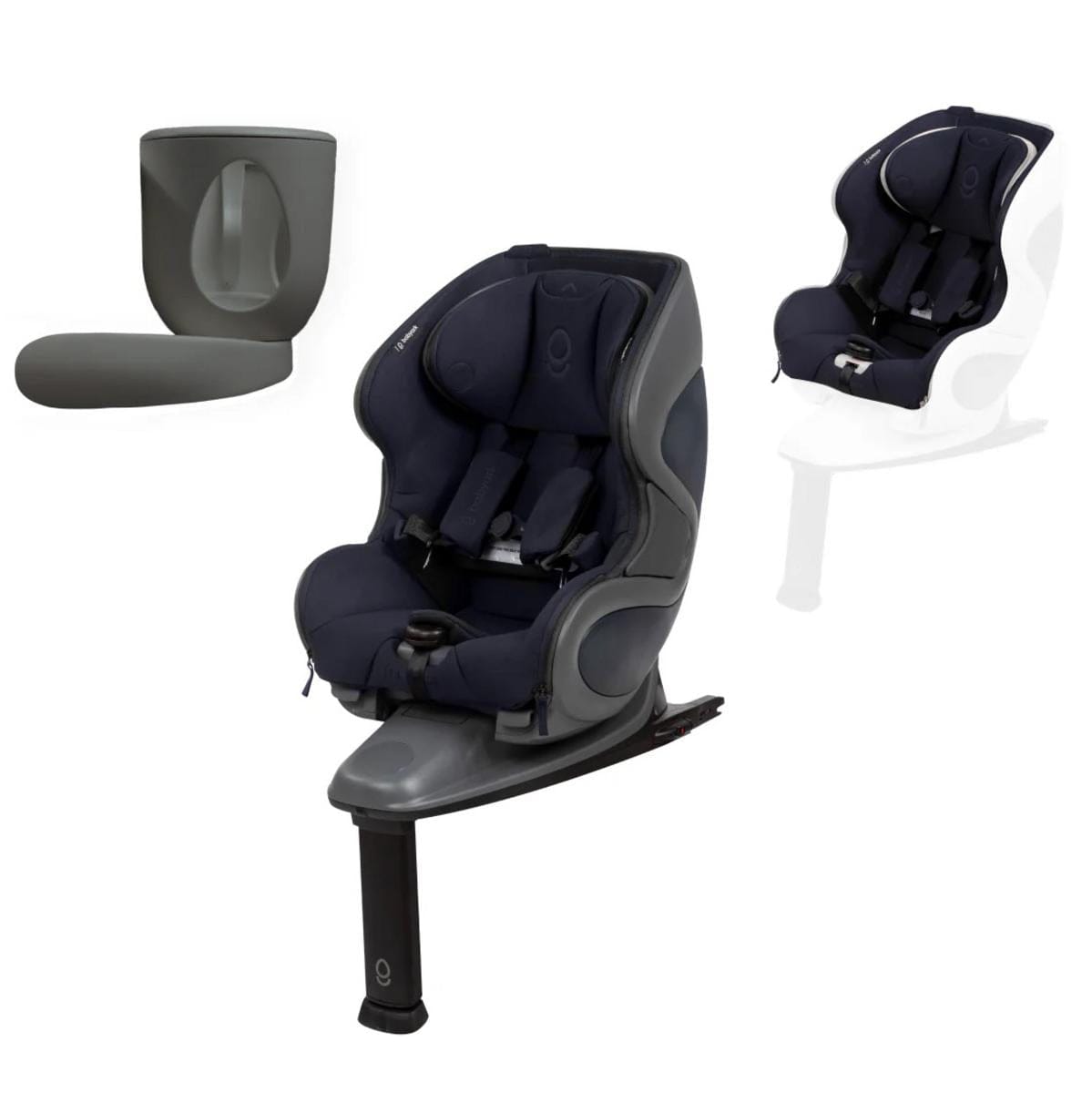 Babyark Classic Convertible Car Seat + Exta Cover + Cup Holder Foodie Bundle - Charcoal Grey / Midnight Blue - FOODIE-G011012010-05-02