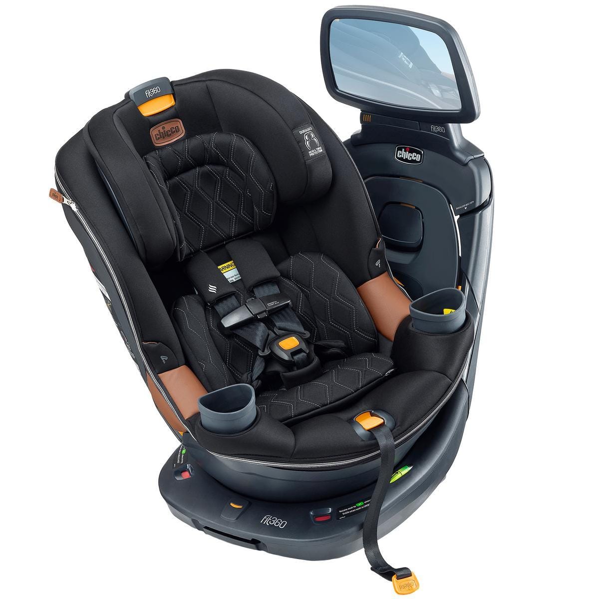 Chicco OPEN BOX Fit360 Zip ClearTex Rotating Convertible Car Seat - Black - 08087112510070-OB