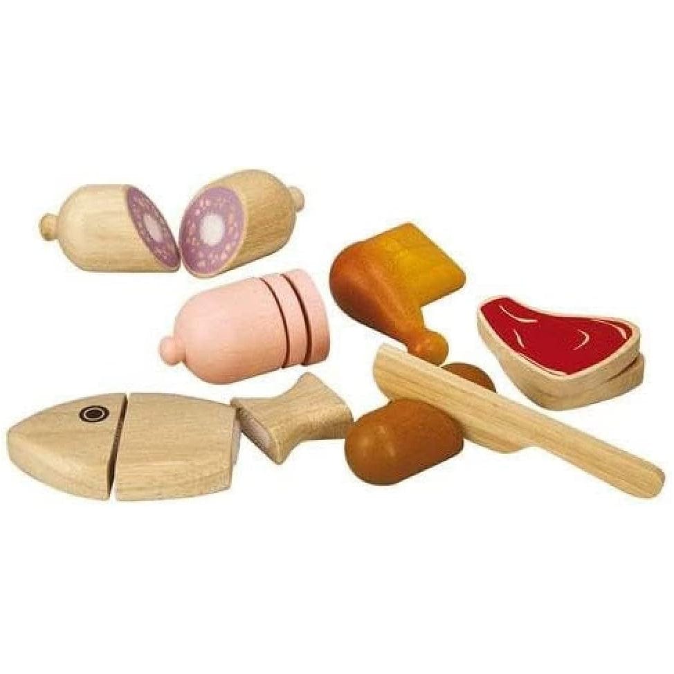Plan Toys Wooden Meat Pretend Food Set - 3457-P