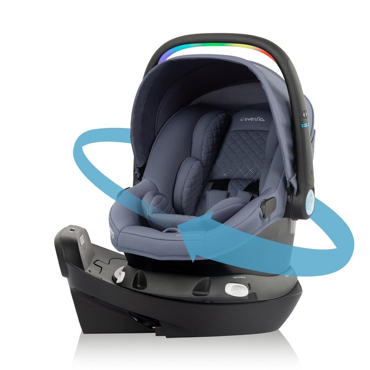 Evenflo OPEN BOX Revolve180 LiteMax NXT Rotational Infant Car Seat with SensorySoothe - Flint - CS160412533-OB