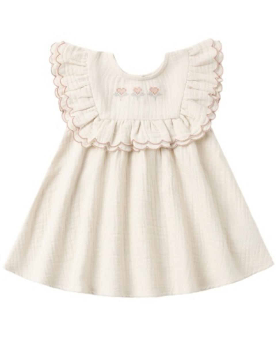 Quincy Mae Lulu Dress Natural - Natural, 6-12M