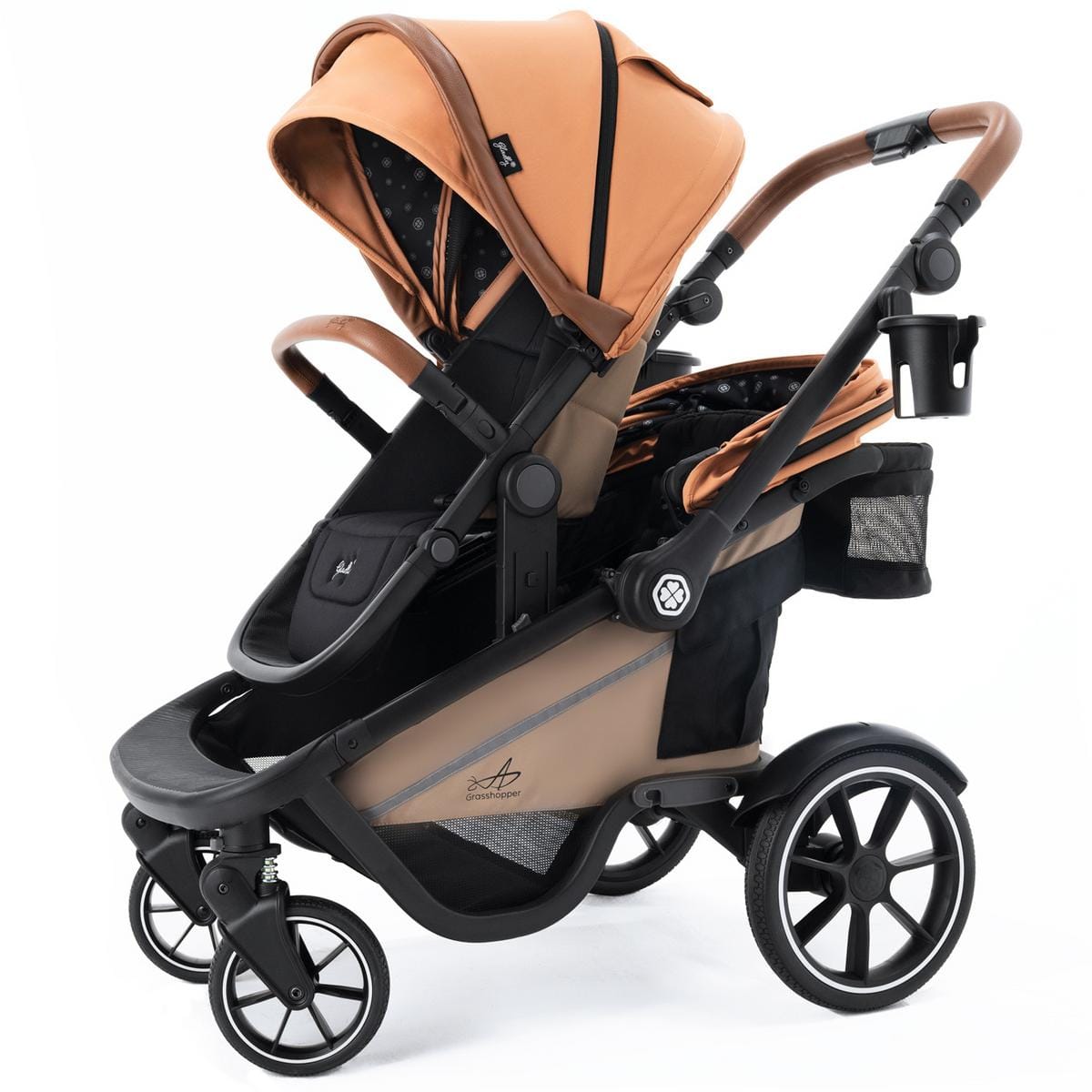 double stroller with speakers Grasshopper 8-in-1 Single to Double Stroller Canyon