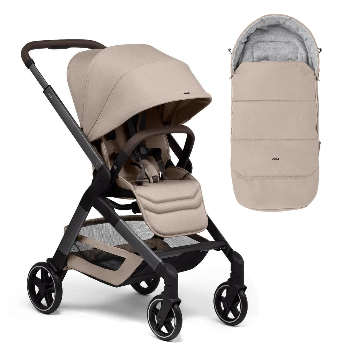 Joolz Hub2 Stroller + Footmuff Bundle - Sandy Taupe
