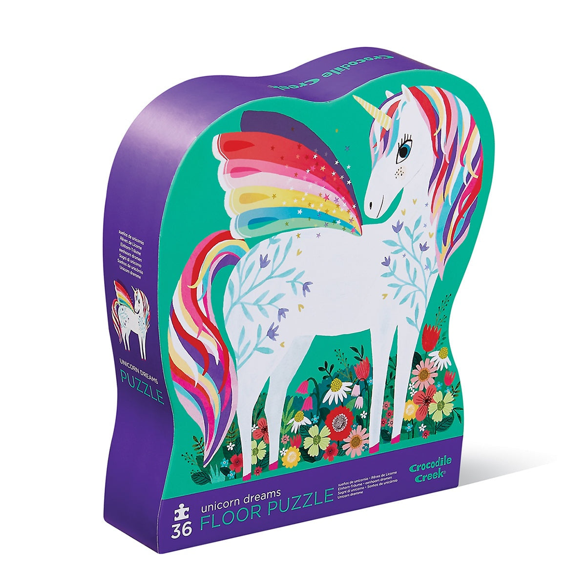 Crocodile Creek 36-Piece Shaped Box Puzzle - Unicorn Dreams