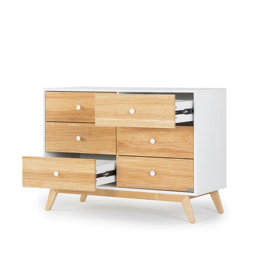 dadada Merry 6-Drawer Dresser - White / Natural - 409231-DA