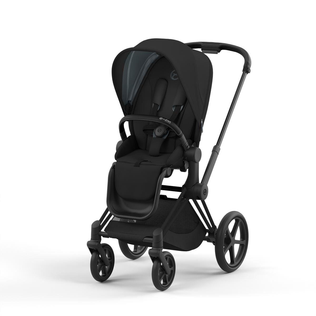 Cybex Priam 4 Stroller Bundle - Matte Black / Black / Deep Black - 521003961-521003937