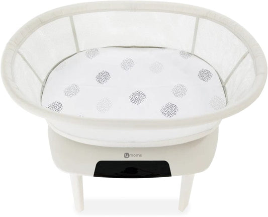 4moms Mamaroo Sleep Cotton Bassinet Sheet - White Crosshatch - 2000913