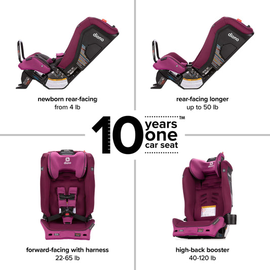 Diono Radian 3RXT SafePlus All-in-One Convertible Car Seat - Purple Plum - 50105-NA-01