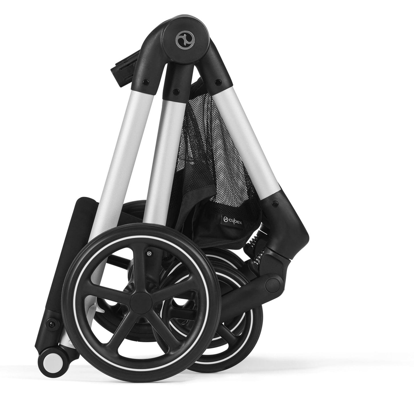 Cybex EOS 5-in-1 Travel System Stroller + Lightweight Aton G Swivel with SensorSafe - Silver / Moon Black - 522005681