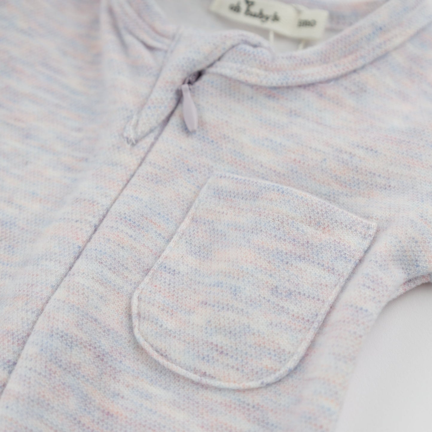 Oh Baby! Honeycomb Zipper Footie with Pocket - Lilac Rose, 3M - Image 6