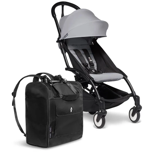 Stokke YOYO2 Ultra Compact 6+ Stroller + Backpack Bundle - Black / Stone - 654700