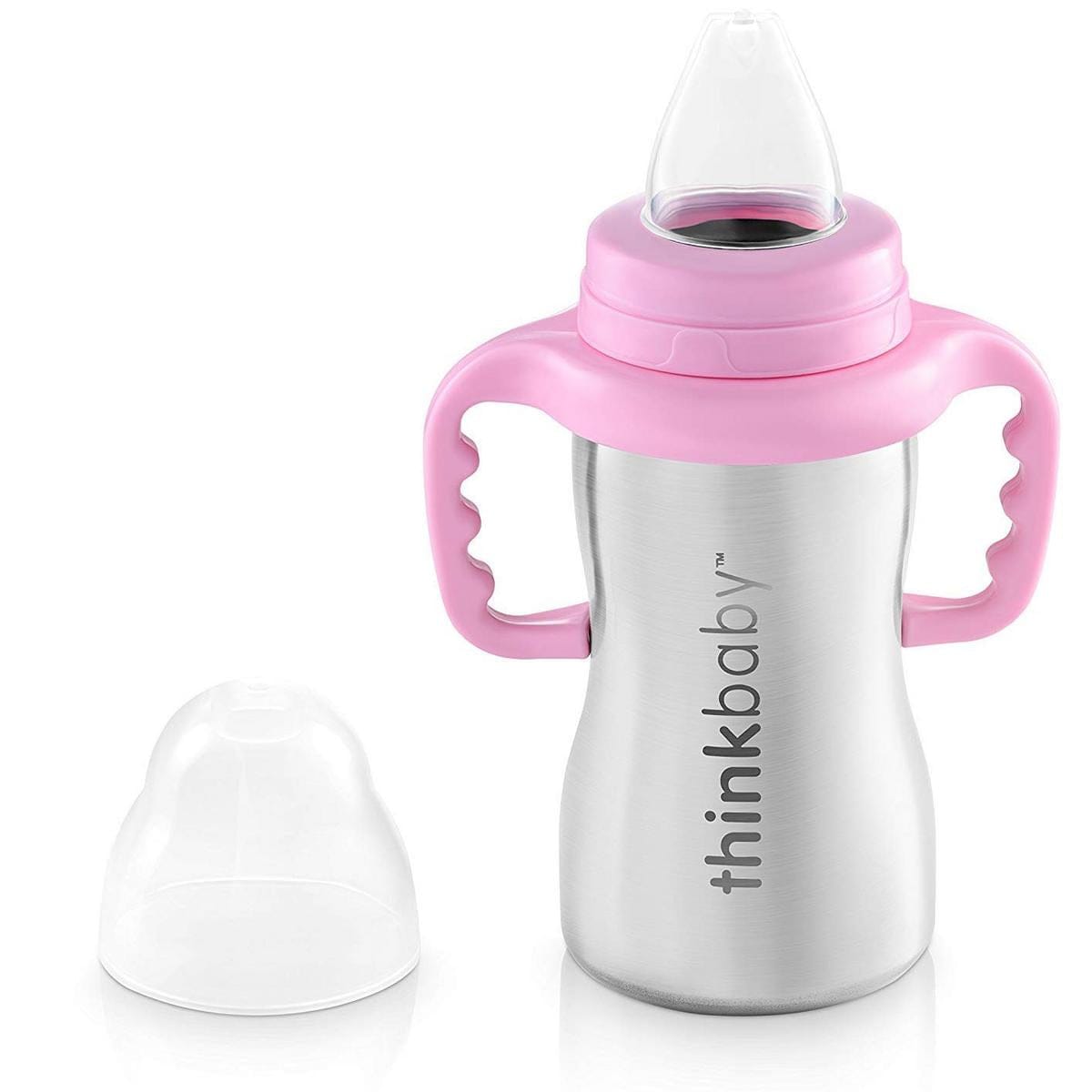 Thinkbaby 9oz. Sippy of Steel - Pink - 81009372646