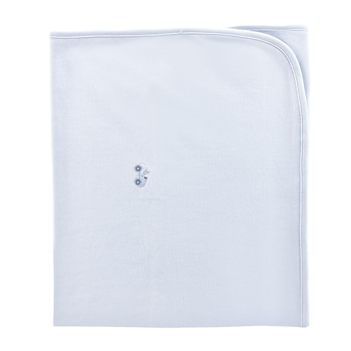 Baby Club Chic light blue baby blanket with small embroidered car motif