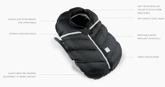 7 A.M. Enfant Cocoon Car Seat Cover - Metallic Grey - csc-mgr