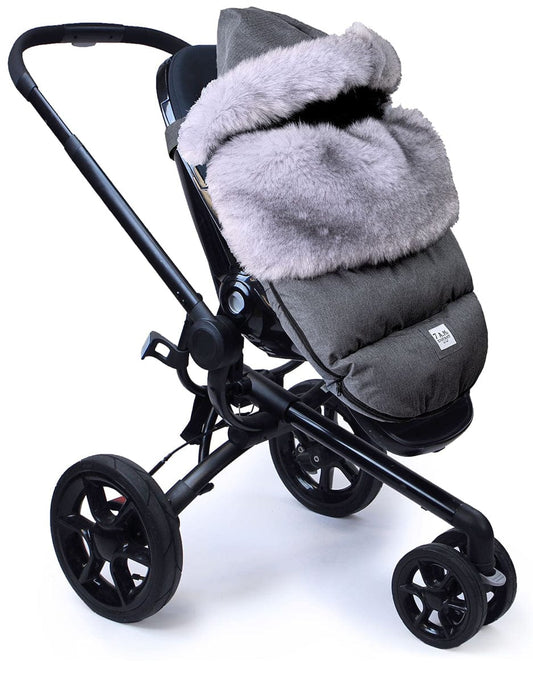 7 A.M. Enfant Plushpod Footmuff - Tundra - Heather Grey Dark - Arctic Faux Fur (0-18m) - POD50SM-HGDF