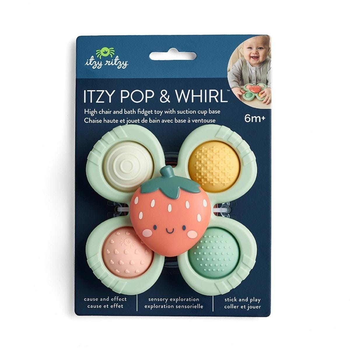 Itzy Ritzy Itzy Pop & Whirl High chair, Bath and Travel Fidget Toy - Strawberry - 406701658