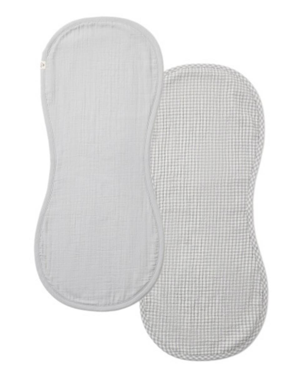 Quincy Mae Burp Cloth, 2 Pack Sky Gingham, Sky - Sky