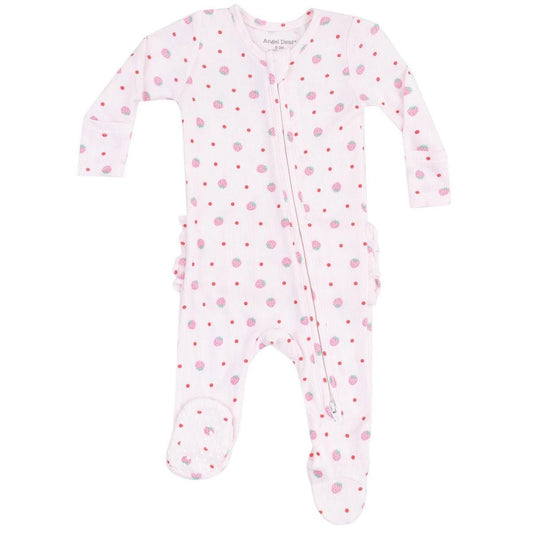 Angel Dear 2 Way Zipper Ruffle Back Footie - 653-S25-SSD-3-6M