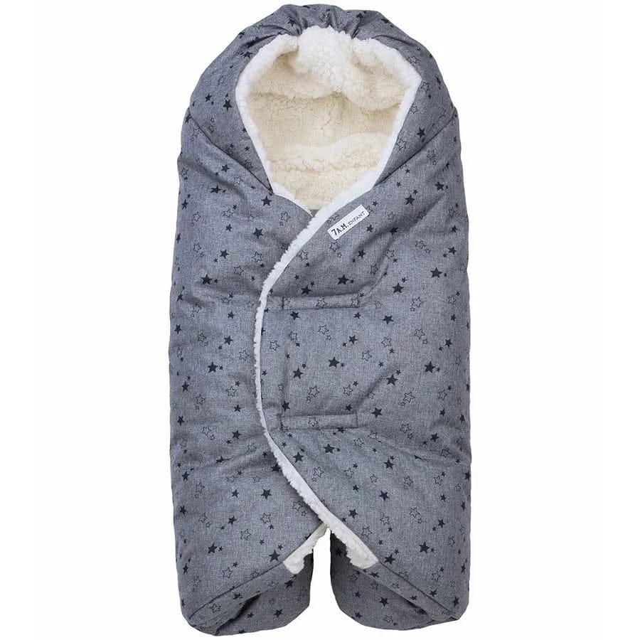 7 A.M. Enfant Nido Cloud Infant Wrap, Small - Heather Gray Stars (0-6M) - ND200S-HGS