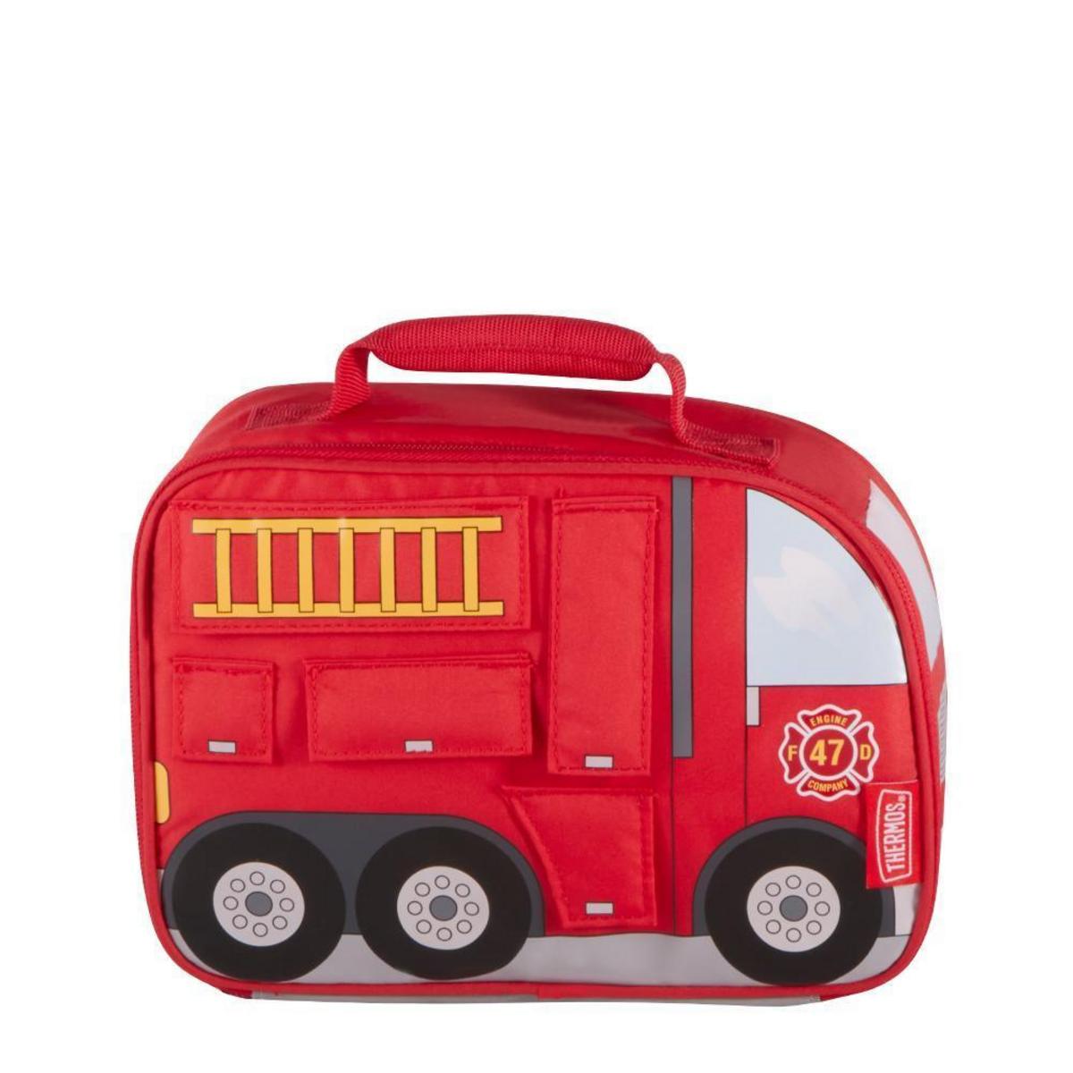 Thermos red fire engine lunch bag with ladder and wheels