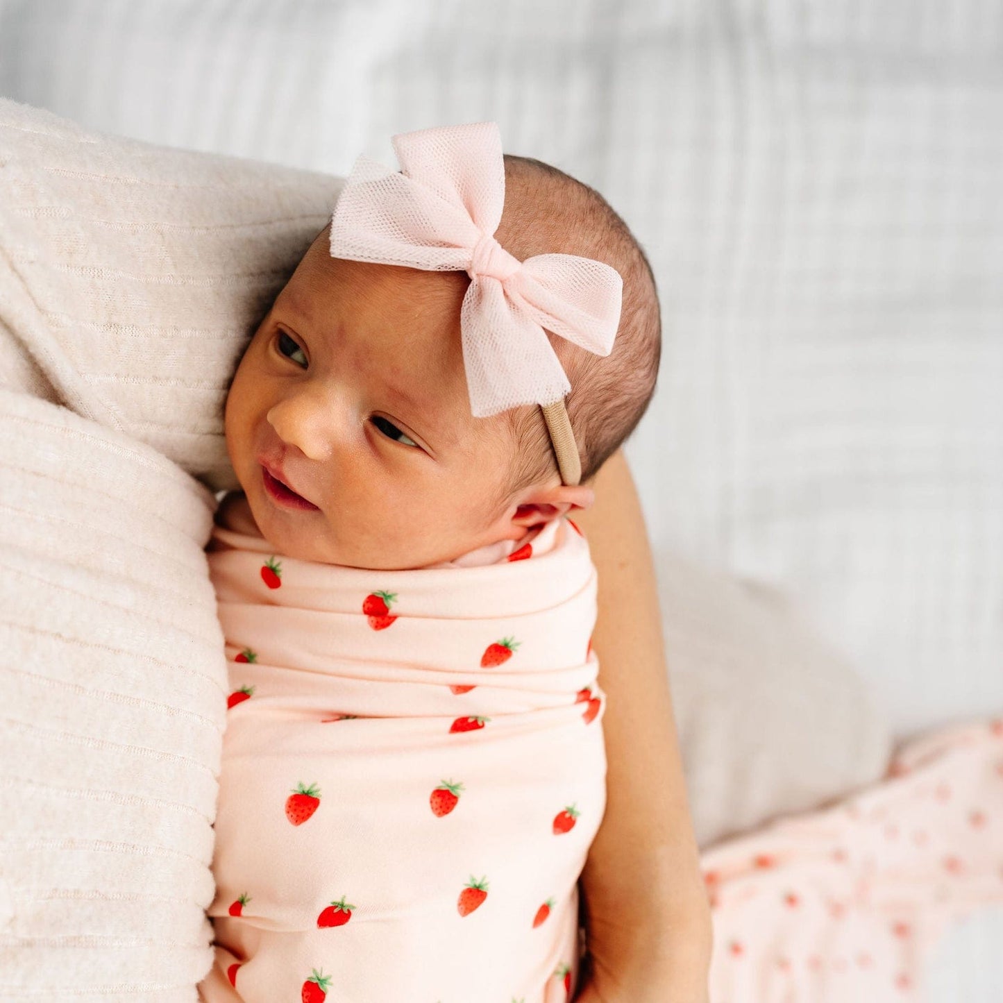 Lou Lou & Company Tulle Bow Headband - Blush (Large)