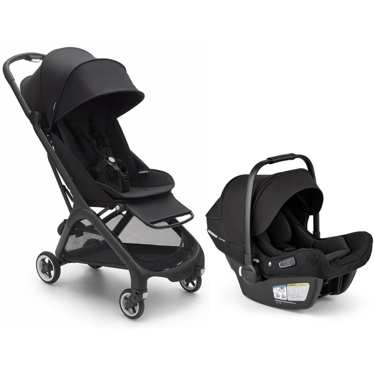 Bugaboo Butterfly 1 + Turtle Air Shield Travel System Bundle - Black / Midnight Black / Black - 100025011-400016001-B