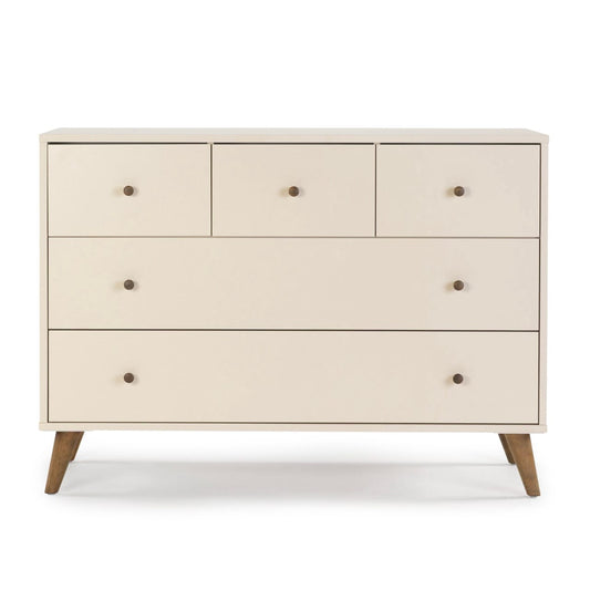 dadada Austin 5-Drawer Dresser - Almond Milk / Walnut - 43182