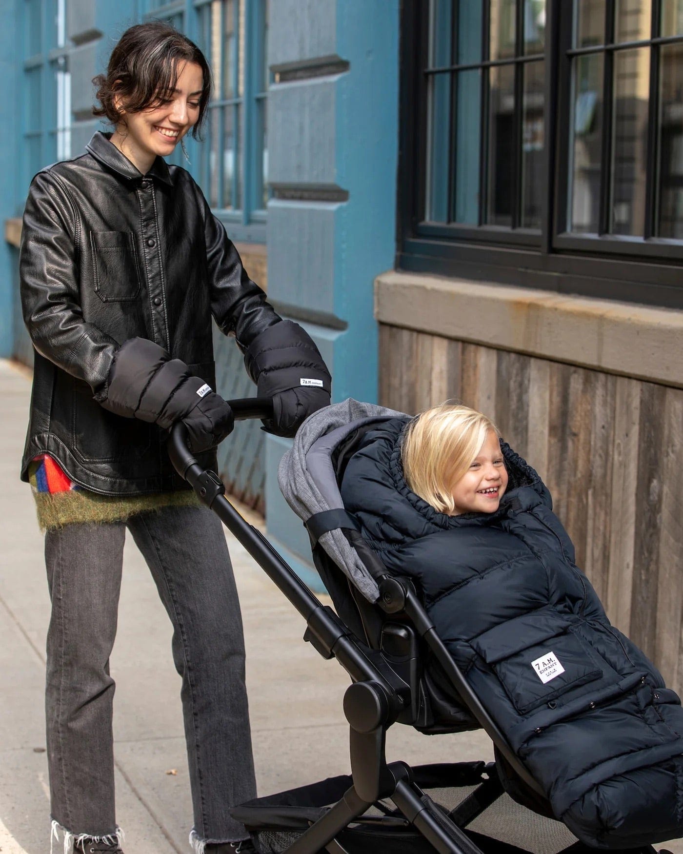 7 A.M. Enfant Blanket 212 Evolution Footmuff - Navy Plush - B212E-NA