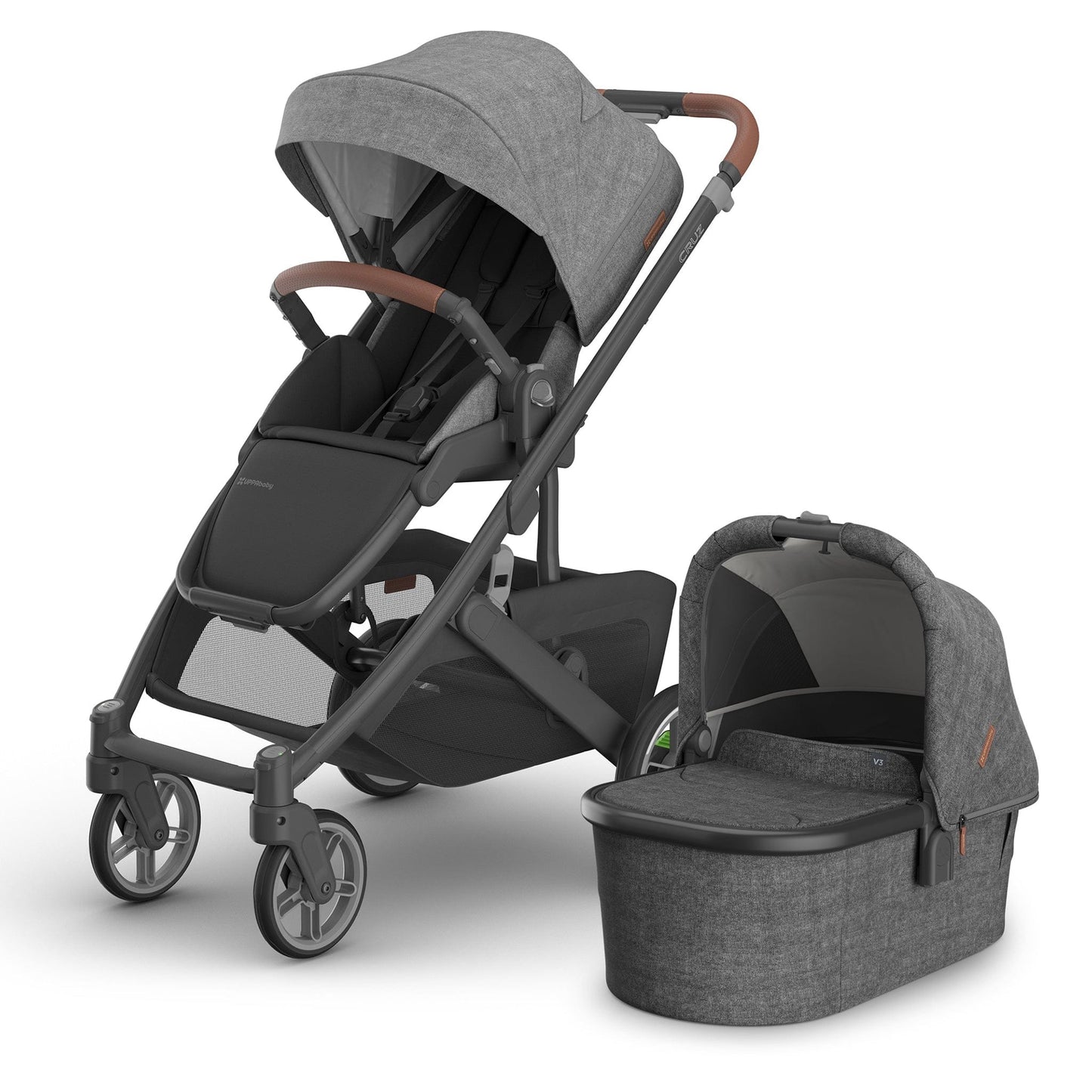 UPPAbaby Cruz V3 Stroller + Bassinet Bundle - Greyson - BAS-0403-CRZ-NA-GRY