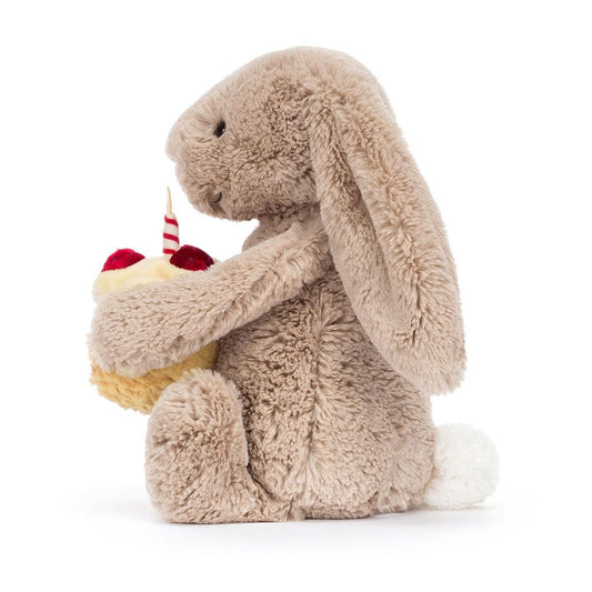 Jellycat Bashful Beige Bunny Birthday, 12" - BAS3BEBB