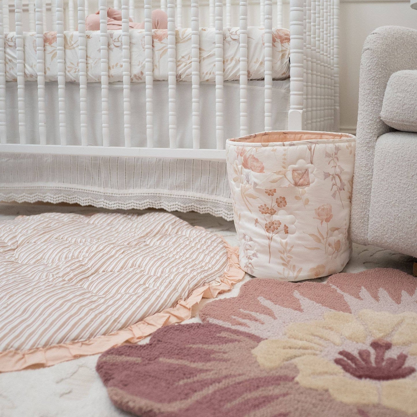 Crane Baby Off-White Lace Scallop Crib Skirt - Image 6