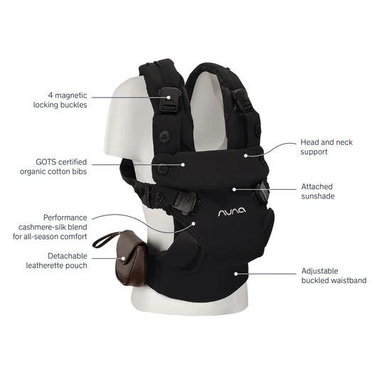 Nuna CUDL Luxe 4 in 1 Baby Carrier - Caviar - BC17250CVR